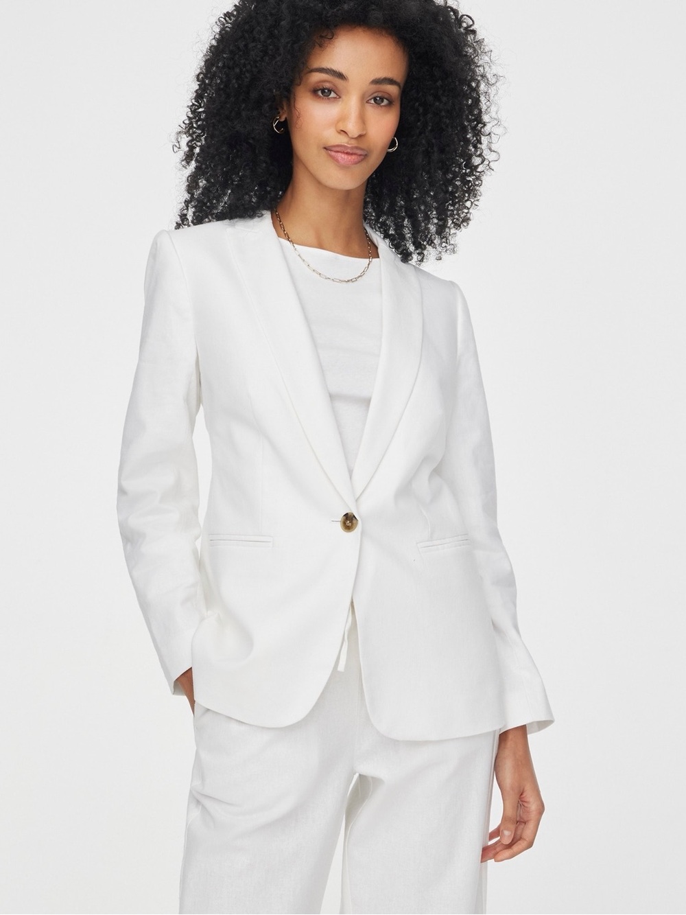 NWT J.Crew White Linen Blend One-Button Blazer Size 6
